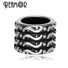 REAMOR 316L Stainless steel Big Hole Tibetan Beads European Charm Metal Spacer Beads for Jewelry Making Wholesale 2024 - buy cheap