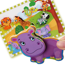Logwood Baby Toy Wooden Puzzle 3D DIY Puzzle Learning Educational Animal Puzzle Children Wooden toy gifts for Kids 2024 - buy cheap
