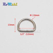 100 шт./упак. 1/2 "(12 мм) никелированное D кольцо, полукольцо, застежка для ленты, ранец, пряжка для ремня 2024 - купить недорого