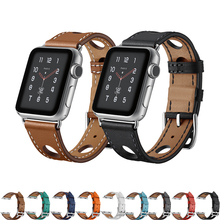 Genuine Leather strap for apple watch 7 band 44mm 40mm 42mm 38mm bracelet Strong and durable watchband for iwatch 6/5/4/3/2/SE 2024 - buy cheap