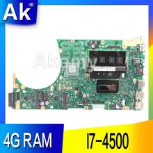 Placa base de ordenador portátil AK S551LA para For Asus S551LA S551LB S551LN S551L R553L S551 placa base 4G RAM I7-4500 2024 - compra barato