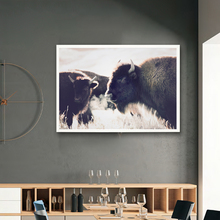 Imagem e cartaz de vaca iluminada, pinturas de arte em tela de gado para decoração de sala de estar, tela de imagem nórdica, impressão de arte e decoração de parede 2024 - compre barato