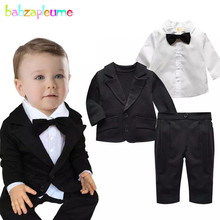 0-24M/Spring Autumn Newborn Clothing Sets Jacket+Shirt+Pants Gentleman Baby Suit Infant Boys Clothes 1st Birthday Outfits BC1018 2024 - buy cheap