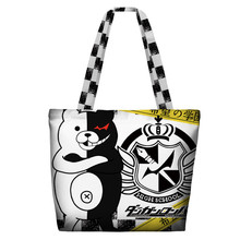 Danganronpa Black White Bear Double Sides Printed Hand Bag Shoulder Bag  Shopping Bag Shopper Tote Canvas Zipper Bag 2024 - buy cheap