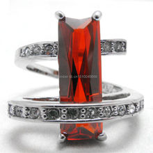 Frete grátis> anel vermelho cristal nobre bijuteria 7-9 # 2024 - compre barato