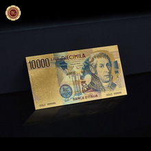 WR Gold Plated Foil Banknote Wholesale 10 Thousand Italy lire Gold Foil Banknotes Italian Paper Money for Best Souvenir 2024 - buy cheap