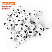 Keep&grow 100Pcs Silicone Russian Letter Beads 12mm Russian Alphabet Chewing Beads Baby Silicone Teething Necklace Teether Bead 2024 - buy cheap