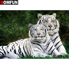 HOMFUN 5D DIY Diamond Painting Full Square/Round Drill "Animal tiger" Embroidery Cross Stitch gift Home Decor Gift A08369 2024 - buy cheap