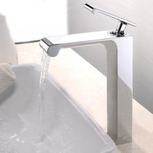 Grifo de lavabo de cascada de un solo Mango, montado en cubierta de latón, grifo de baño caliente y frío, BF758 2024 - compra barato