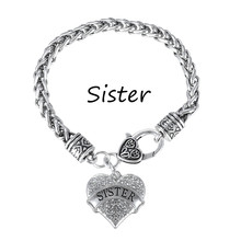 My shape Silver Plated Crystal Heart Sister charm Bracelets BFF Friendship Jewelry for Teen Girls Christmas Gift 2024 - buy cheap