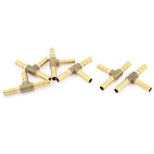 6Pcs T-Shape 3 Ways Brass Hose Barb Fitting Adapter Coupler for 6mm Pipe 2024 - buy cheap