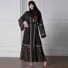 Eid al-fitr elegante muçulmano robes musulmah dubai moda comprimento total cardigan rendas vestido muçulmano robes serviço de adoração árabe wq1952 2024 - compre barato