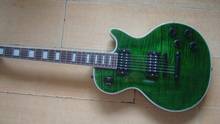 Free shipping NEW A CUSTOM green guitar black hardware GOOD flamed top ZEBRA pickup mohogany body one piece neck Grover Tuner 2024 - buy cheap