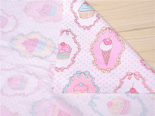 100cm * 160cm Pink Cartoon Ice Cream Cotton Fabric for Patchwork Sewing Tilda Doll Cloth Telas Patchwork 2024 - buy cheap