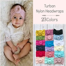 Fashion New Arrvied Girls Round Knot Nylon Headbands High Elastic Wide Nylon Head Bands Baby Girls Turban Round Hair Accessories 2024 - buy cheap