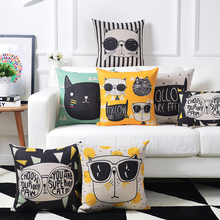 Nordic Cartoon Crown Cat Pillow Cover Geometric Sofa Cushion Home Decorative PillowCase 2024 - buy cheap