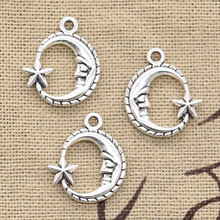 15pcs Charms Moon Star 19x16mm Antique Silver Color Plated Pendants Making DIY Handmade Tibetan Silver Color Finding Jewelry 2024 - buy cheap