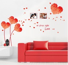 7176E Free Shipping DIY Wall Art Decal Decoration Orange Love Grass Frame Wall Stickers Home Decor 3D Wallpaper for living room 2024 - buy cheap