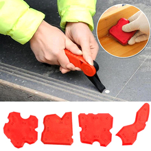 Kit de ferramentas de calafetagem vermelha 4 tamanhos, selante de juntas, removedor de rejuntes de silicone, raspador de piso, limpador de telhas, ferramentas artesanais 2024 - compre barato