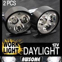 2x 12/24V Work Light 4X4 4WD SUV TRACTOR TRUCK FLOOD High Power Super Bright White 3-SMD LED DRL Daytime Running Lights 2024 - buy cheap