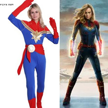 S-XXL Female Halloween Captain Marvel costumes for Women Cosplays Carnival Purim parade Masquerade Bar Party dress 2024 - buy cheap