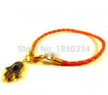 Hot Fashion Kabbalah Braided leather cord  Ancient Gold Hamsa Fatima Hand Evil Eye  Charm Lucky Bracelet&Bangles DIY Jewelry A7 2024 - buy cheap