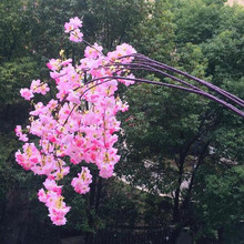 Длинный искусственный цветок сакуры, вишневый цветок, лоза, стебель из ротанга, 150 см/59 дюймов, для свадьбы, вечеринки, дома, искусственные декоративные цветы, 10 шт. 2024 - купить недорого