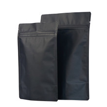 Bolsa de aluminio con soporte negro mate, bolsa de aluminio con cierre de cremallera, Doypack, cápsula de lámina de aluminio negro, bolsa de embalaje para té y café, galleta de aperitivo, 50 Uds. 2024 - compra barato