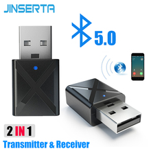 JINSERTA Car Bluetooth 5.0 Adapter 2-in-1 Wireless Transmitter Receiver Adapters Stereo Music AUX Audio Dongle for TV PC Speaker 2024 - buy cheap