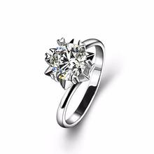 18k White Gold 1 carat 6.5mm Moissanite Jewelry EF Colorround brilliant cut moissanites Snowflak  Engagement Ring 2024 - buy cheap