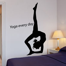 Free Shipping Yoga Women Wall Stickers Mediation Gymnastics Sport Buddhism Vinyl Decal Yoga Wall Paper Vinyl Art DecorationY-14 2024 - buy cheap