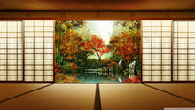 Wood Door Autumn Tree River Room photo backdrop  High quality Computer print wedding background 2024 - buy cheap