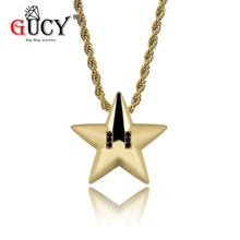 GUCY Hip Hop Cartoon Star Pentagram Pendant Necklace Iced Out Micro Pave Bling Cubic Zircon Stones Men's Jewelry Gifts 2024 - buy cheap