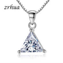 Zrhua colares e pingentes de prata esterlina 925 de alta qualidade, moda feminina, acessórios de joias de zircônio cúbico 2024 - compre barato