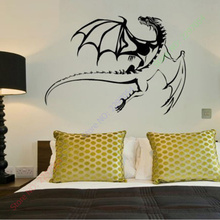 Frete grátis dragão vinil removível adesivos de parede arte da parede mural decoração para casa 3d adesivo de parede para o quarto das crianças 2024 - compre barato