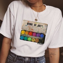 kuakuayu HJN Unisex Work Of Art In Progress T-Shirt Tumblr Fashion Aesthetic Graphic Tee 90s Ar Hoe Top 2024 - buy cheap