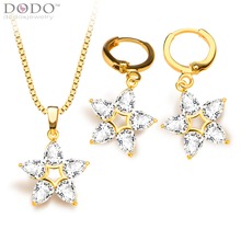Gold color cubic zirconia wedding jewelry set for women 2024 - compre barato