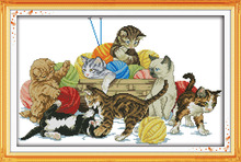 Набор для вышивки «кошки» 11CT 14CT, Набор для вышивки крестиком ручной работы с животными, наборы для вышивки 2024 - купить недорого