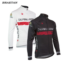 California Republic men cycling jersey winter fleece long-sleeve jersey maillot retro bike wear classic bicycle clothing braetan 2024 - buy cheap