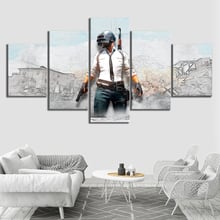 Современные холщовые картины HD печать 5 панель игра Pubg постер украшение дома модульные фотографии для гостиной рамки 2024 - купить недорого