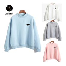 Sudadera con capucha de gran tamaño para Mujer, suéter rosa de gato, Harajuku, Kawaii, liso, coreano, invierno, 2021 2024 - compra barato