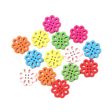 100pcs Mixed Flower Wooden Buttons For Clothes Crafts Sewing Decorative Needlework Scrapbooking DIY Accessories 2024 - buy cheap