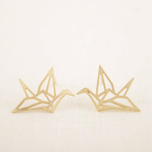 Wholesale Fashion Cutout Bird Earrings Cute Swallow Origami Crane Studs Special Designed For Women Girls Fashion Earring Jewelry 2024 - buy cheap