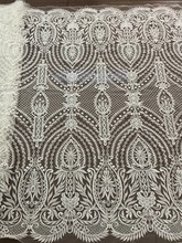fashionable embroidery mesh tulle fabric sat-42049 super quality beaded african french net lace fabric 2024 - buy cheap