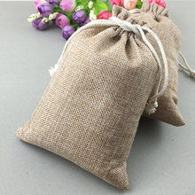 13*18 100pcs Vintage brown handmade Jute Sacks Drawstring gift bags for jewelry/wedding/christmas Packaging Linen pouch Bags 2024 - buy cheap