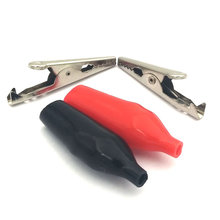 20PCS/Lot 45MM Crocodile Clips Electrical Clamp Alligator Clip Probe Metal For Testing Meter Black And Red With Plastic Boot 2024 - buy cheap