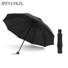 2018 guarda-chuva feminino dobrável, guarda-chuva criativo três dobras com cabo de 10 ossos para homens e mulheres 2024 - compre barato