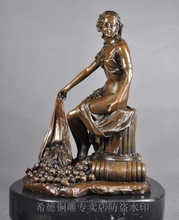 Escultura artística decorativa para mujer, estatua de bronce, chica desnuda 2024 - compra barato