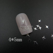 Aprox. 1000 pçs/saco metal prata 4*5mm design estrela não-adesivo fatias de metal decoração da arte do prego MS-366-1 2024 - compre barato