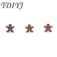 TDIYJ New Gingerbread Man Slide Charms Fit For Stainless Steel Mesh Bracelets Christmas Gift For Women 12Pcs/lot 2024 - buy cheap